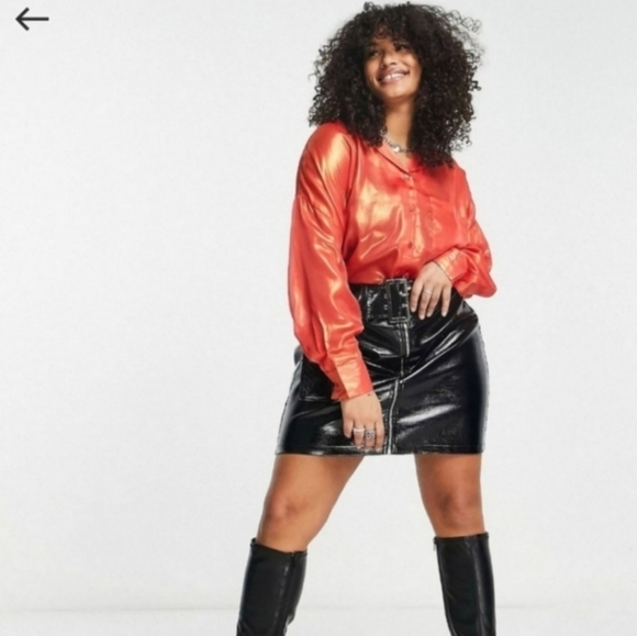 🍂🍁Nwt Asos oversized iridescent orange blouse 18 - Picture 1 of 6